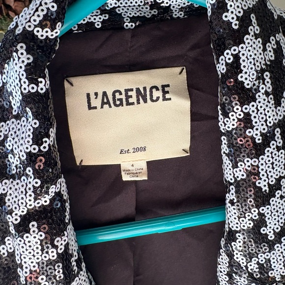 L'AGENCE Sequin Black and White Jacket - Picture 2 of 4